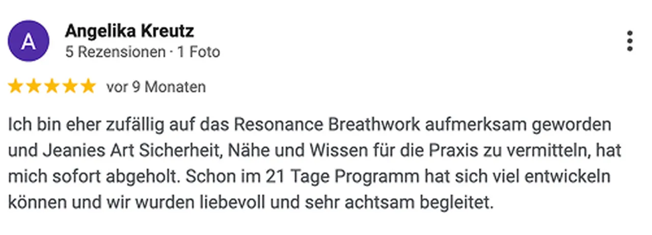 Nachricht einer Teilnehmerin