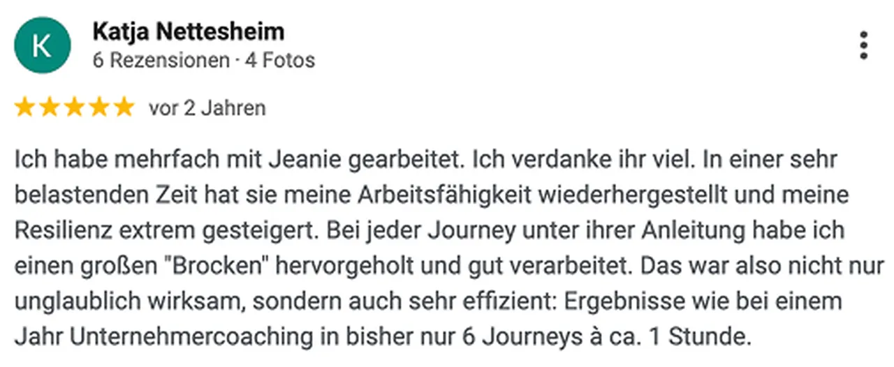 Nachricht einer Teilnehmerin