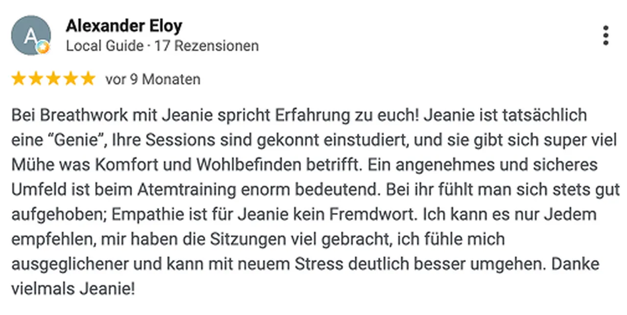 Nachricht einer Teilnehmerin