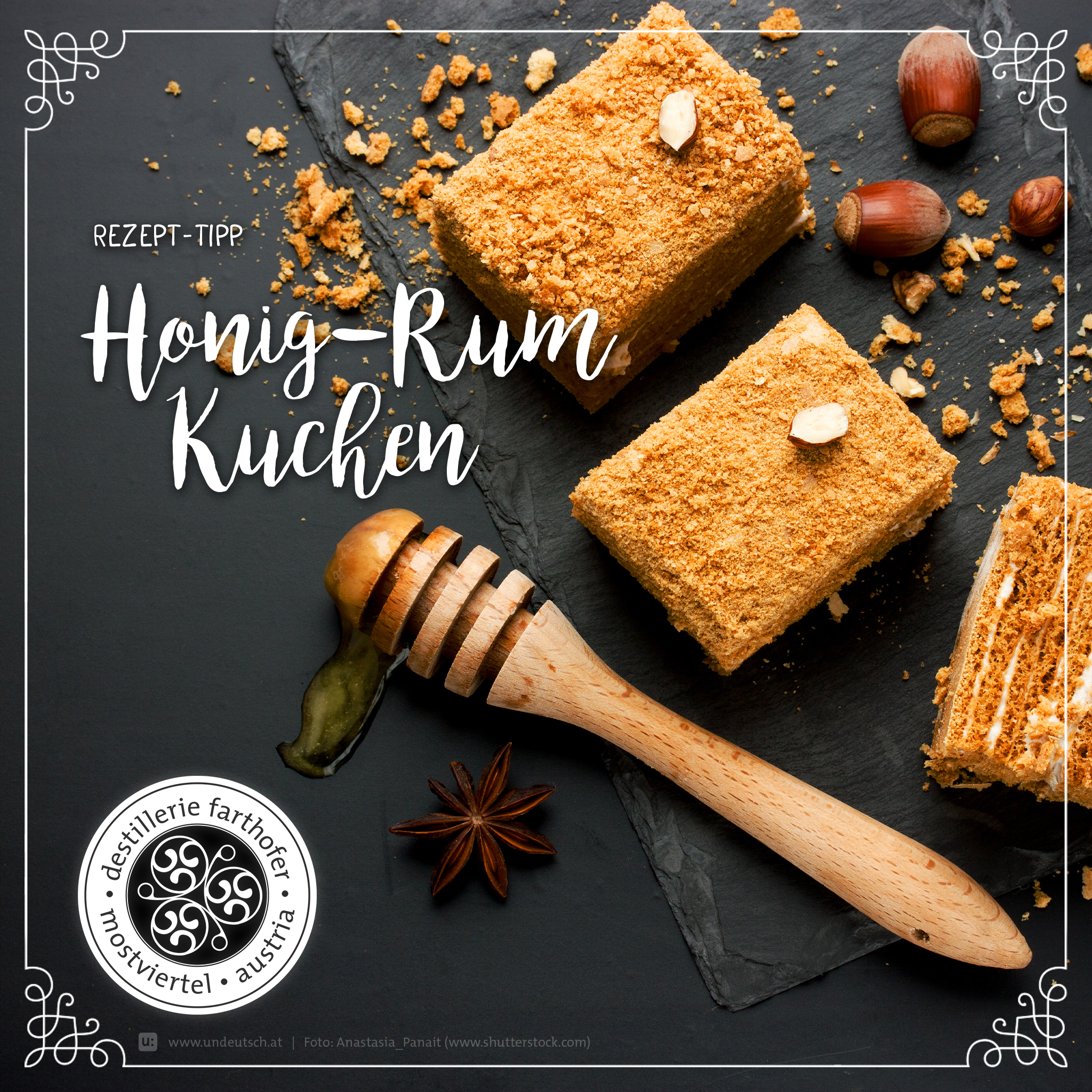 Rezept – Dessert – Honig-Rum-Kuchen