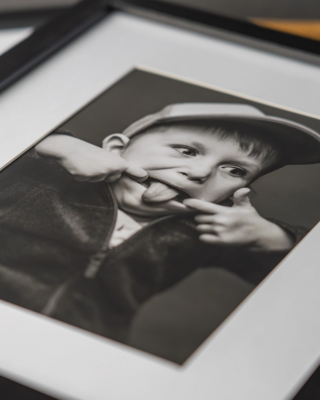 Print of silly-faced boy