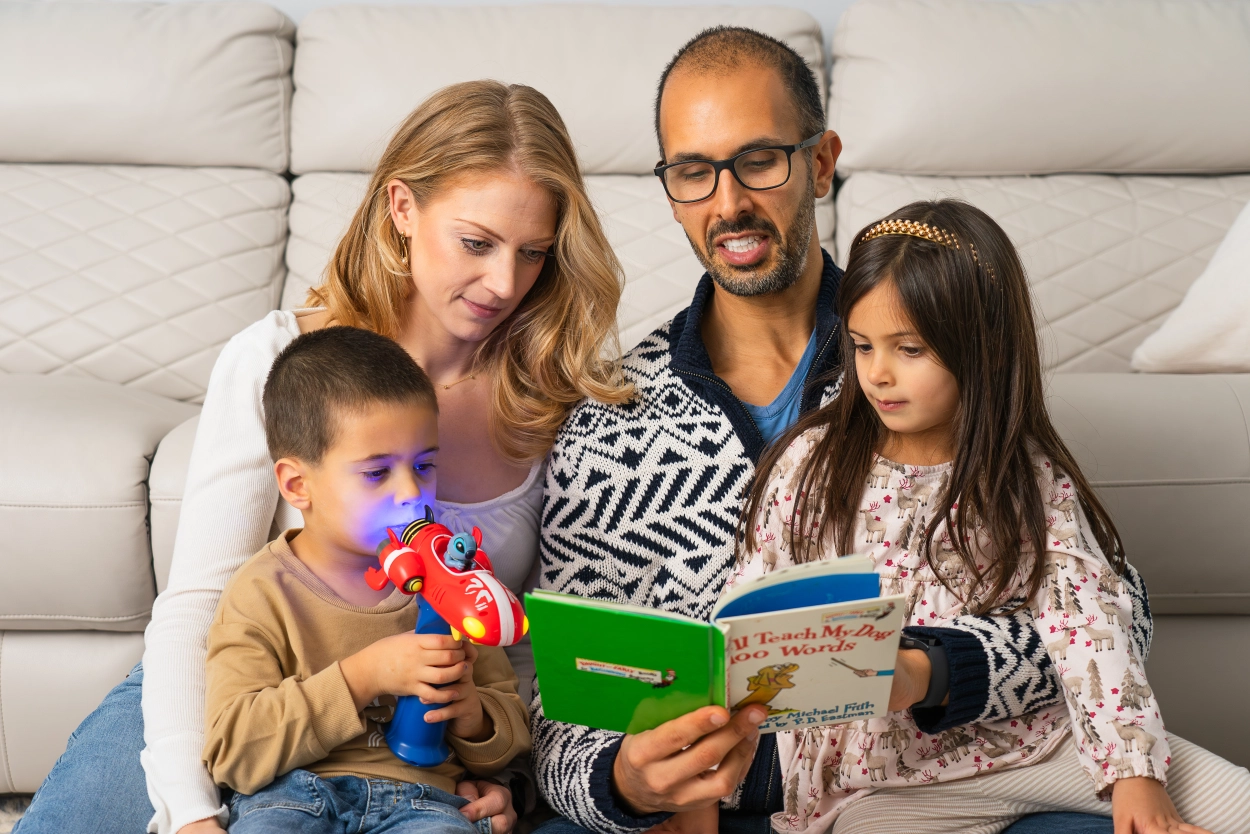 The Fath-Azam Family Reading Together