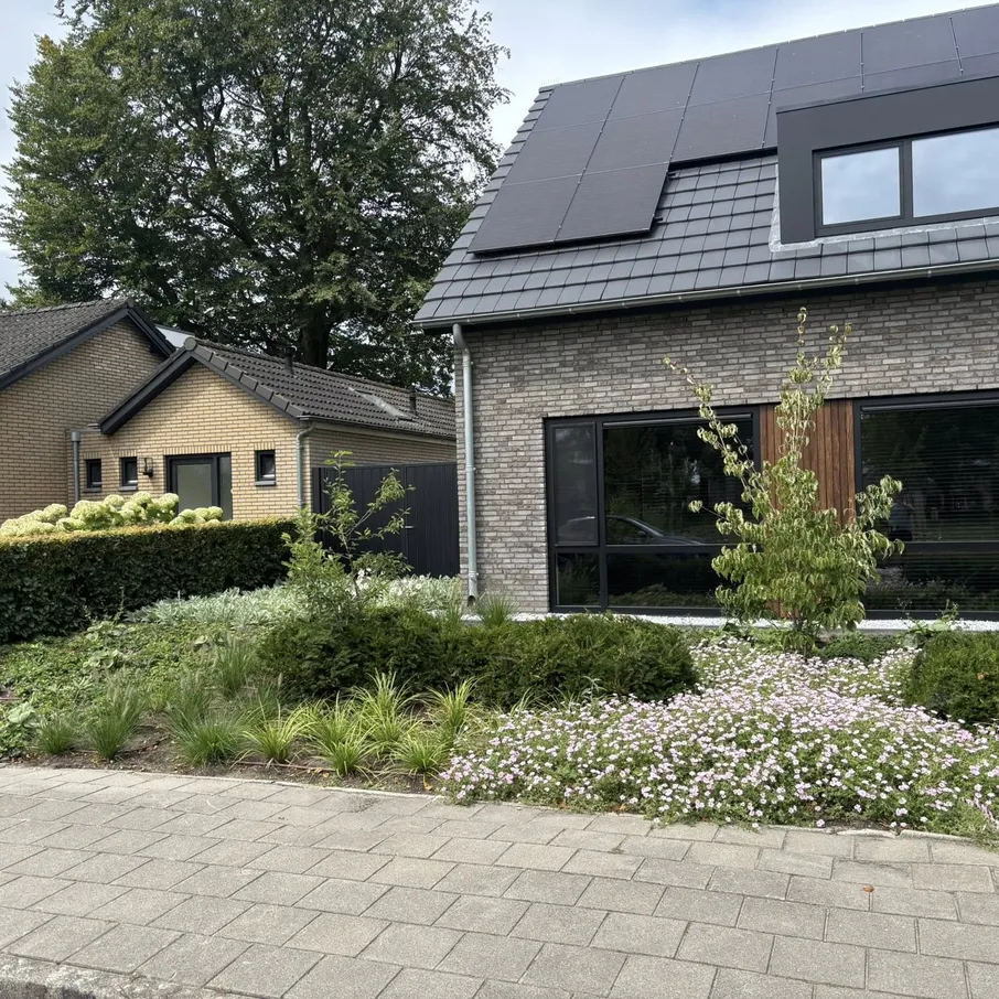 Tuinaanleg rondom nieuwbouwwoning in vlierden 04
