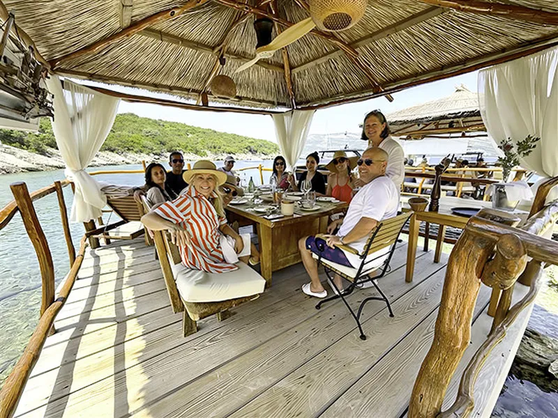 R360 members at lunch in Croatia, 2025