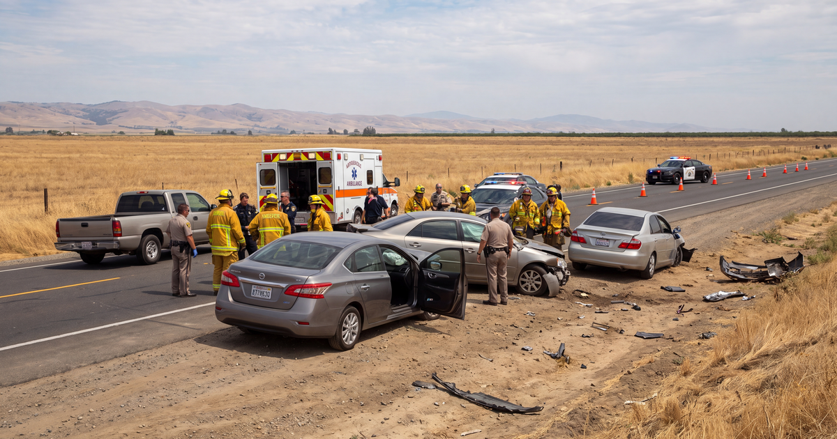 Speeding Driver Killed, Seven Injured in Fiery Ladd Road Crash Near Modesto