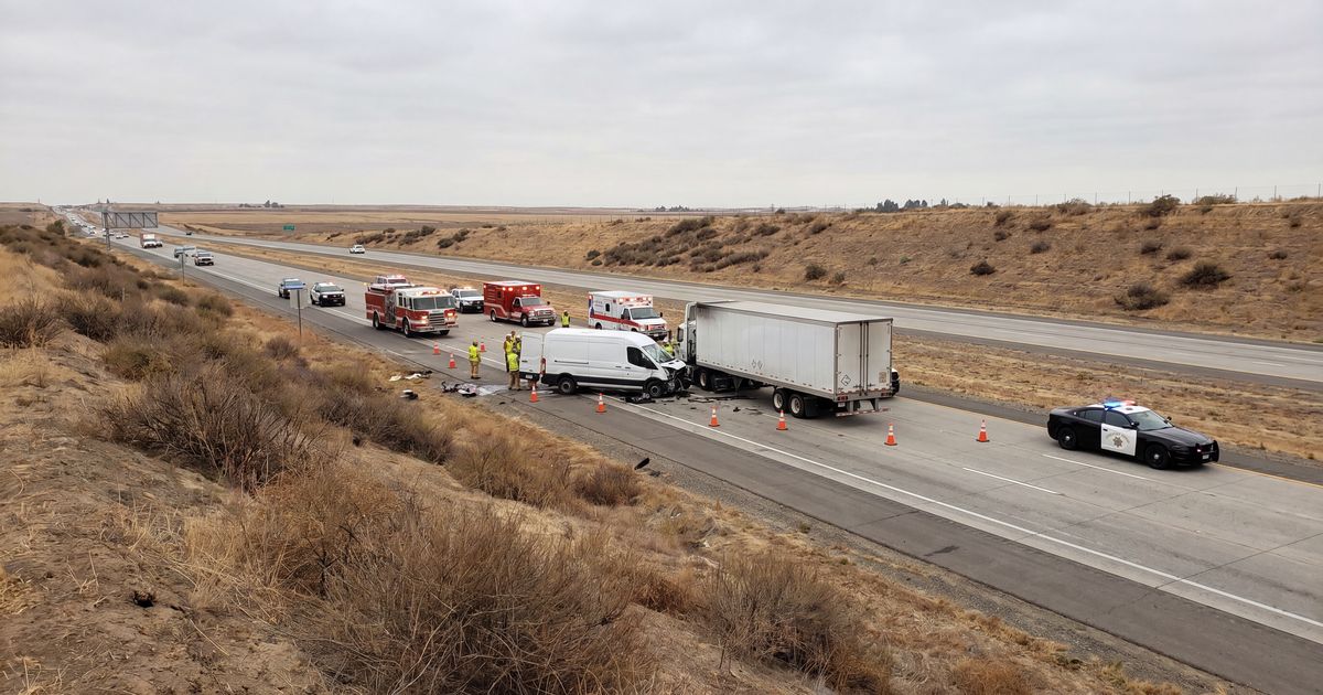 Two Killed in Chain-Reaction Crash on I-5 Near Newman in Stanislaus County