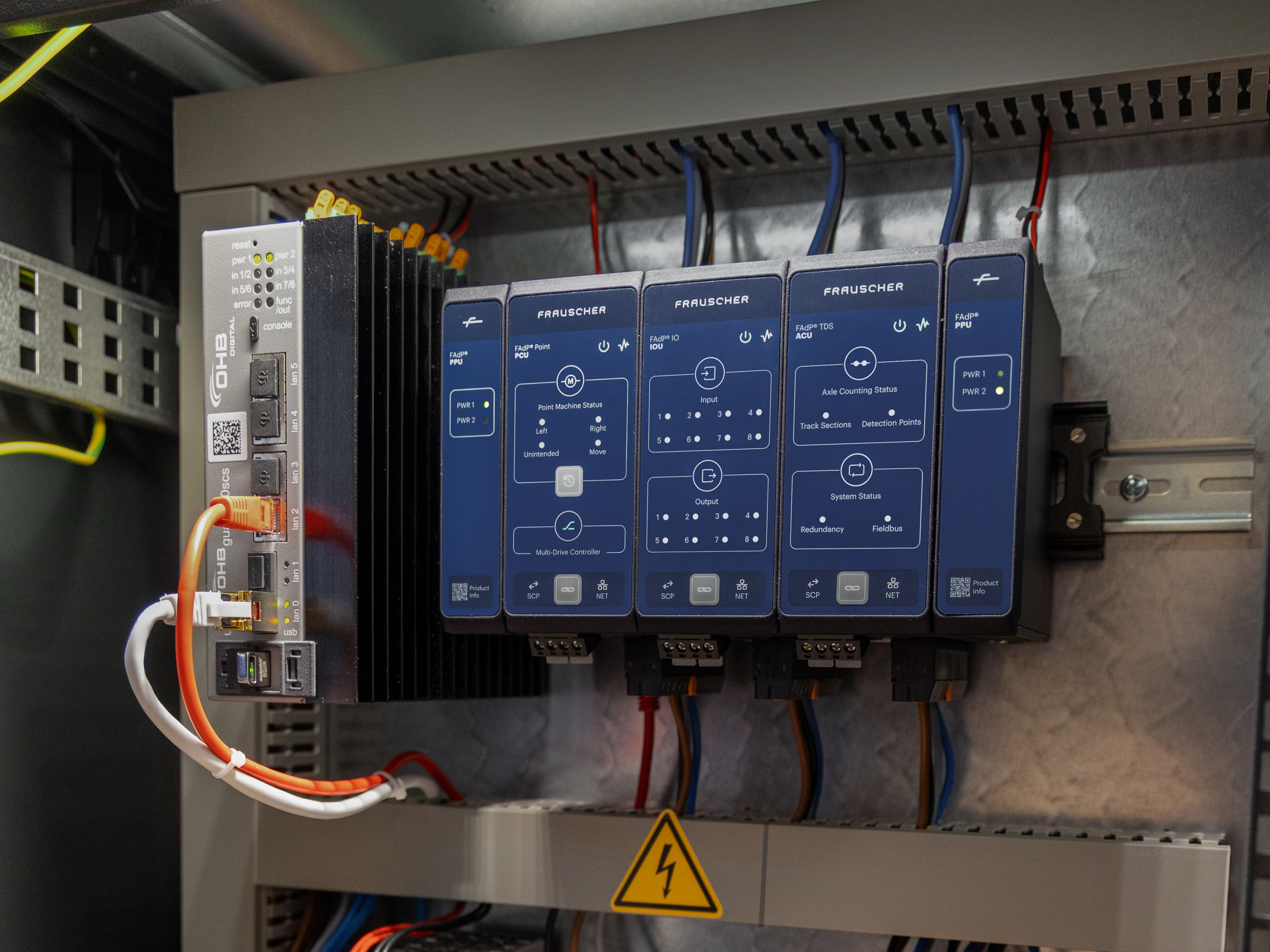 Cubicle from the inside where several products like FAdP Point, FAdP I/O and FAdP TDS are mounted.