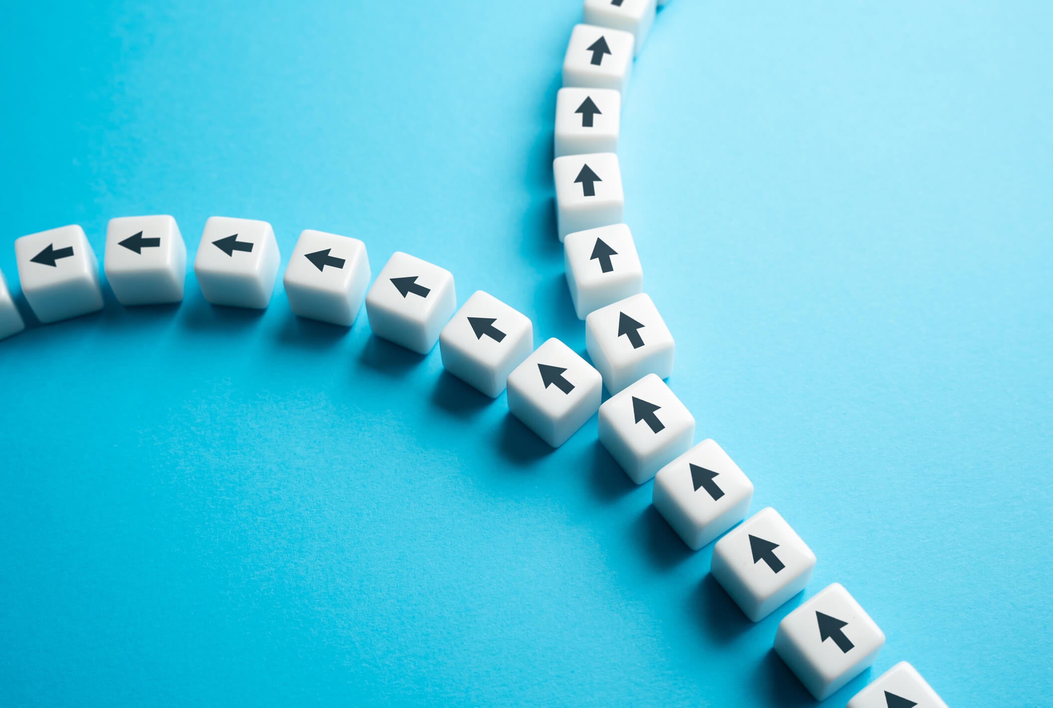 Critical decision point or a crossroads , where choosing between two distinct paths, each leading to different outcomes and destinations. Visual metaphor.