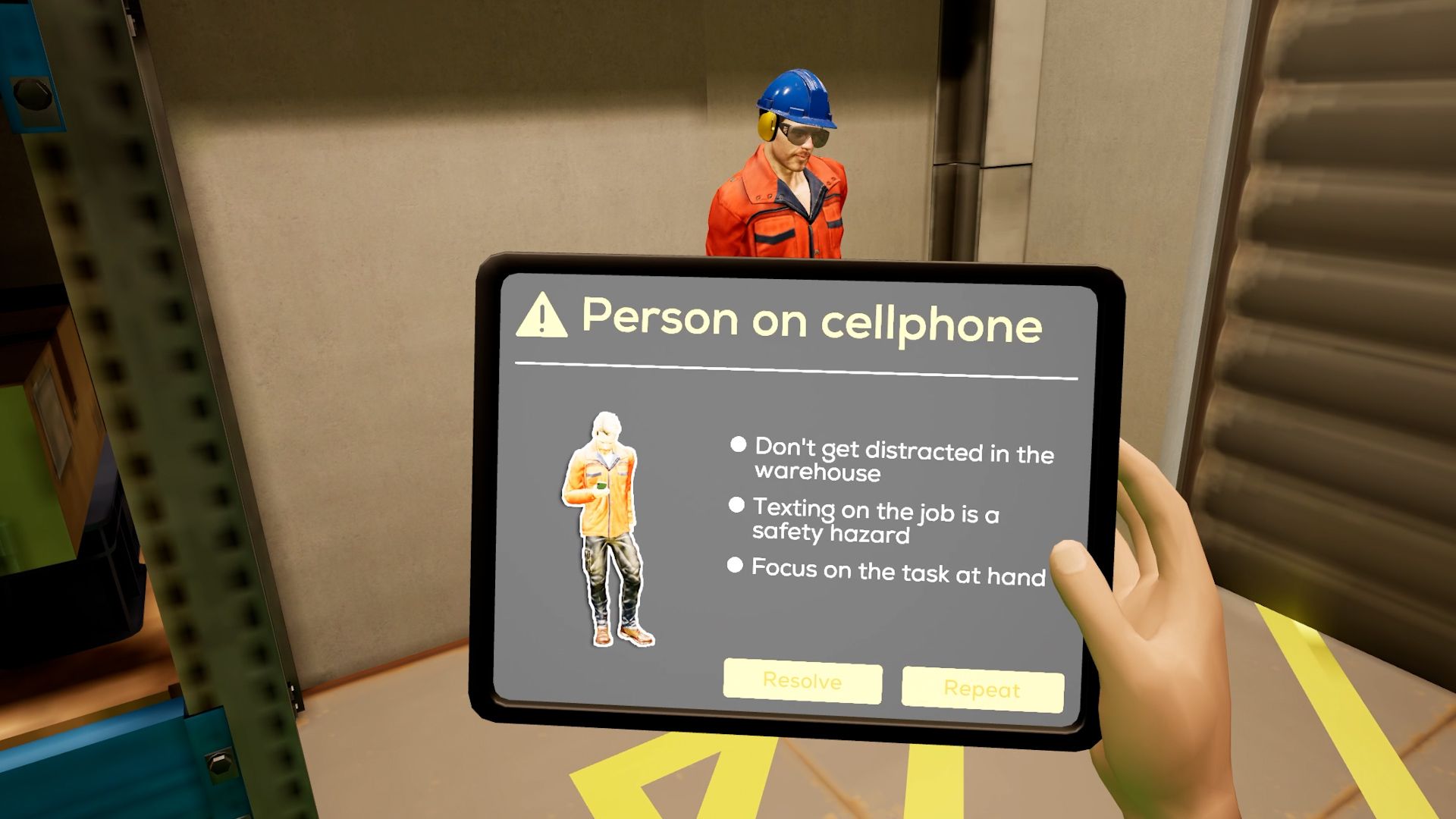 VR hazard training phone
