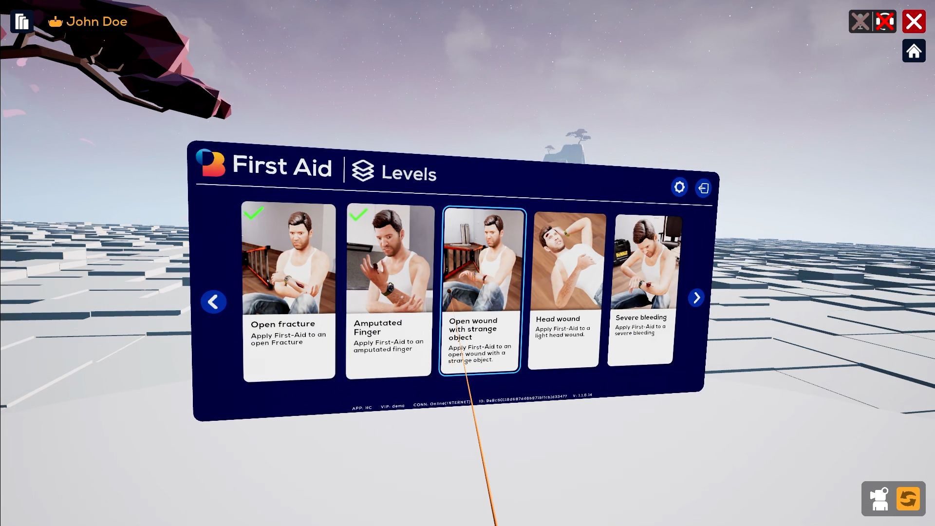 First aid VR training