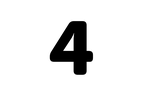 Schwarzes Aufzählungszeichen "4"