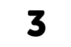 Schwarzes Aufzählungszeichen "3"