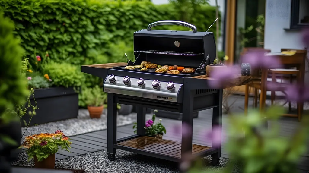 Gasgriller auf Terrasse