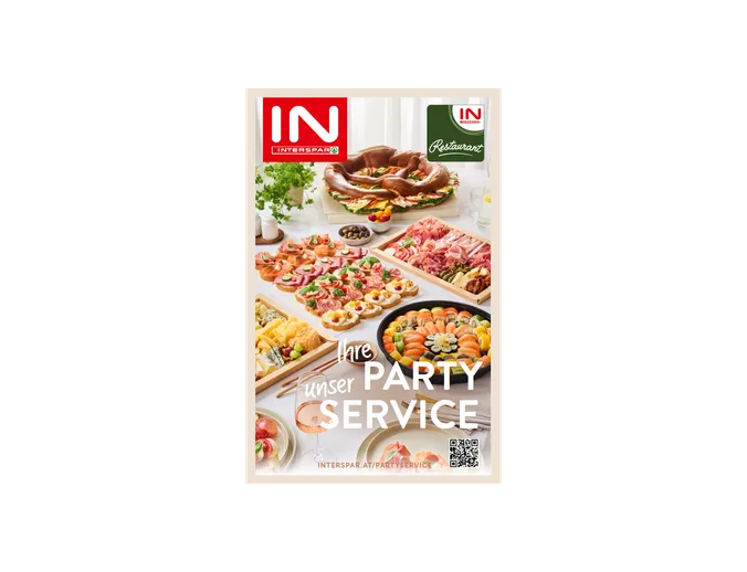 Titelseite des Partyservice-Folders 2026