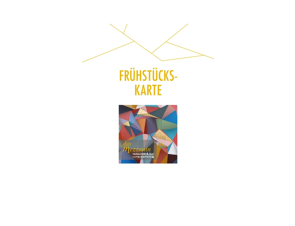Titelblatt der Frühstückskarte im mezzanin