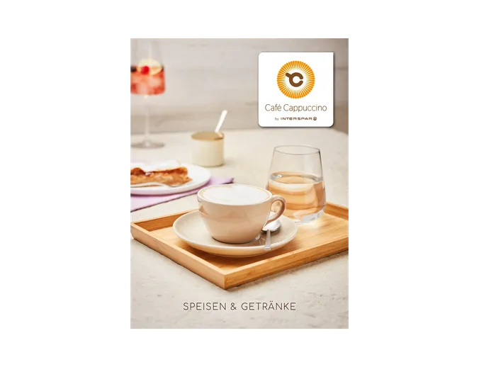 Titelseite der Speisekarte vom Café Cappuccino