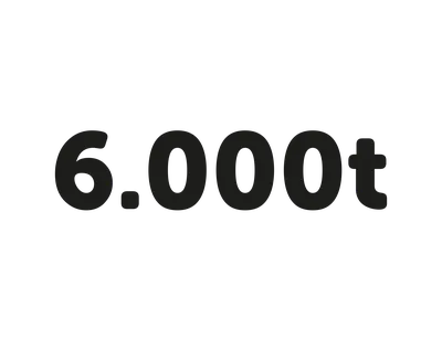 Schwarze Zahl "6.000t"