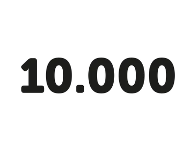 Schwarze Zahl "10.000"