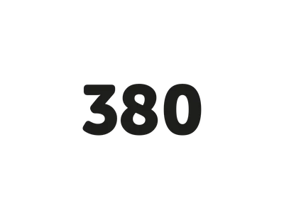 Schwarze Zahl "380"