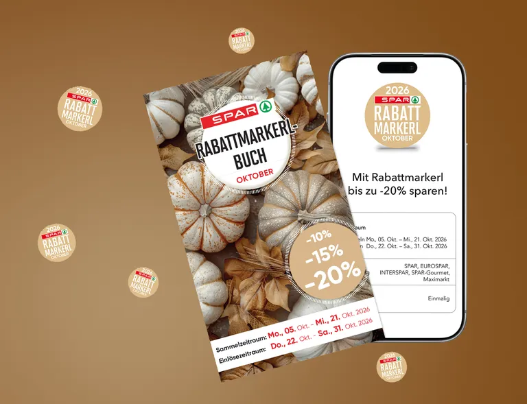 Rabattmarkerlbuch und Rabattmarkerl in der SPAR-App