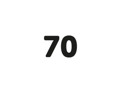 Schwarze Zahl "70"