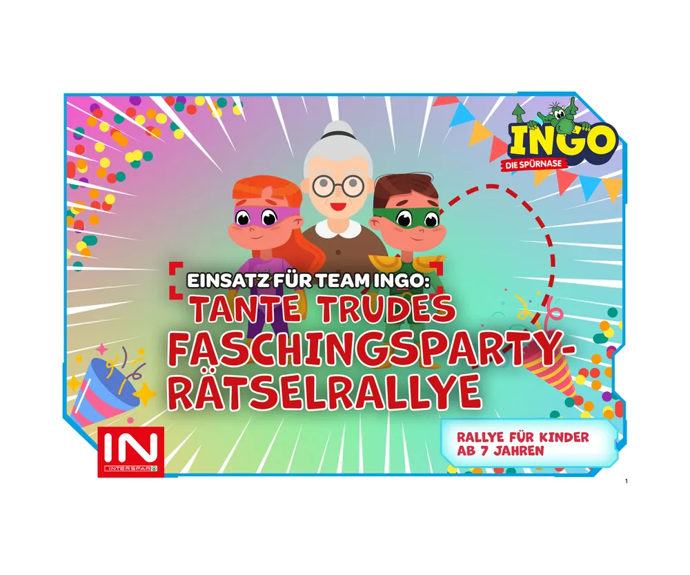 Sujet zu INGOs Rätselrallye: Einsatz für Team INGO - Tante Trudes Faschingsparty Rätselrallye