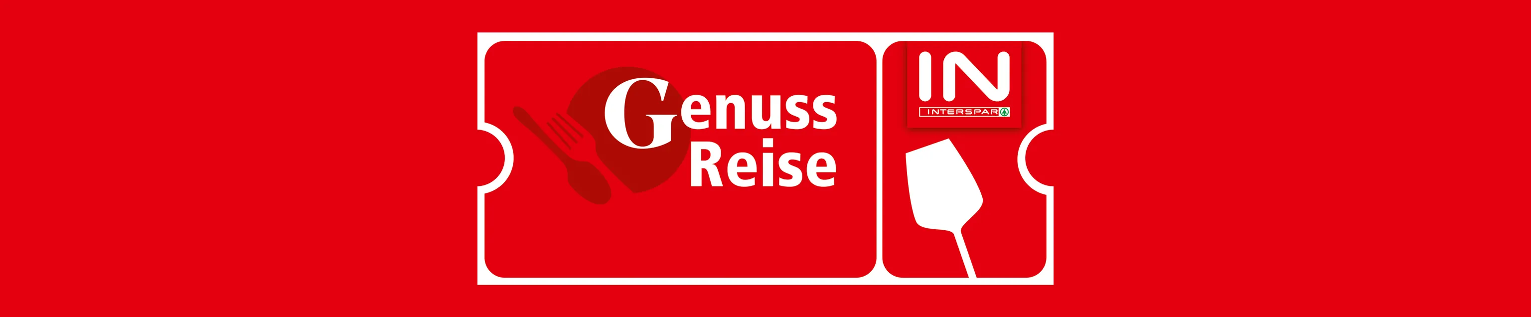 Banner zur Genussreise in einem INTERSPAR-Hypermarkt