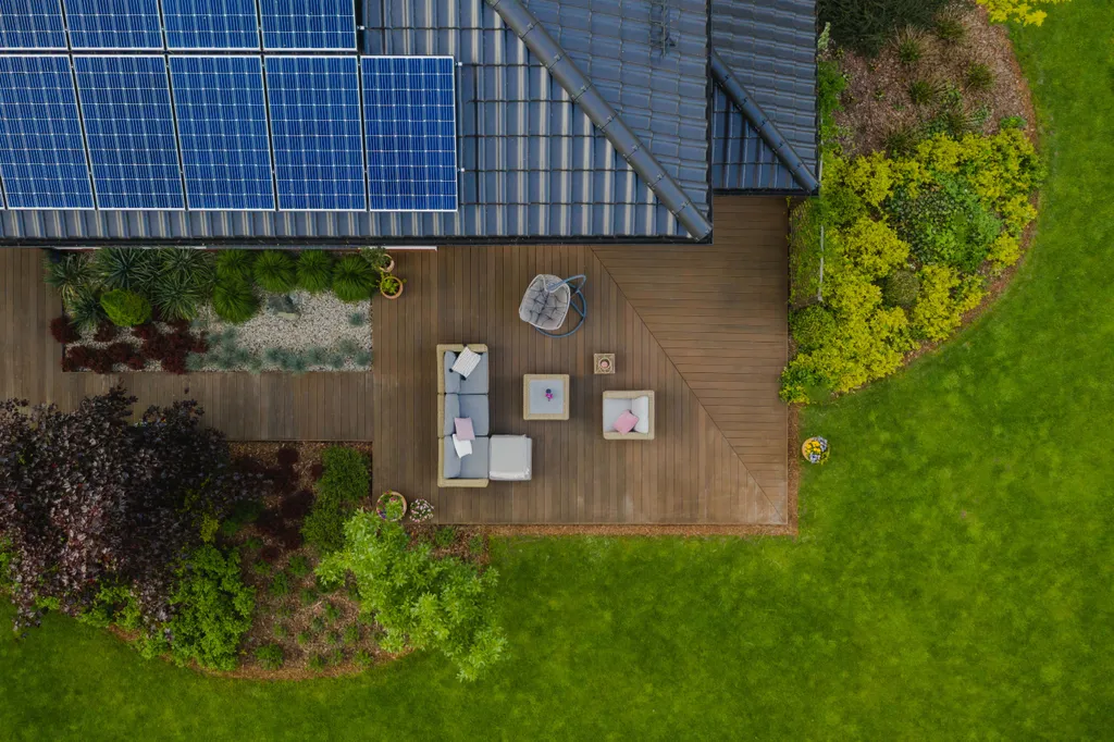Eine Terrasse von oben fotografiert