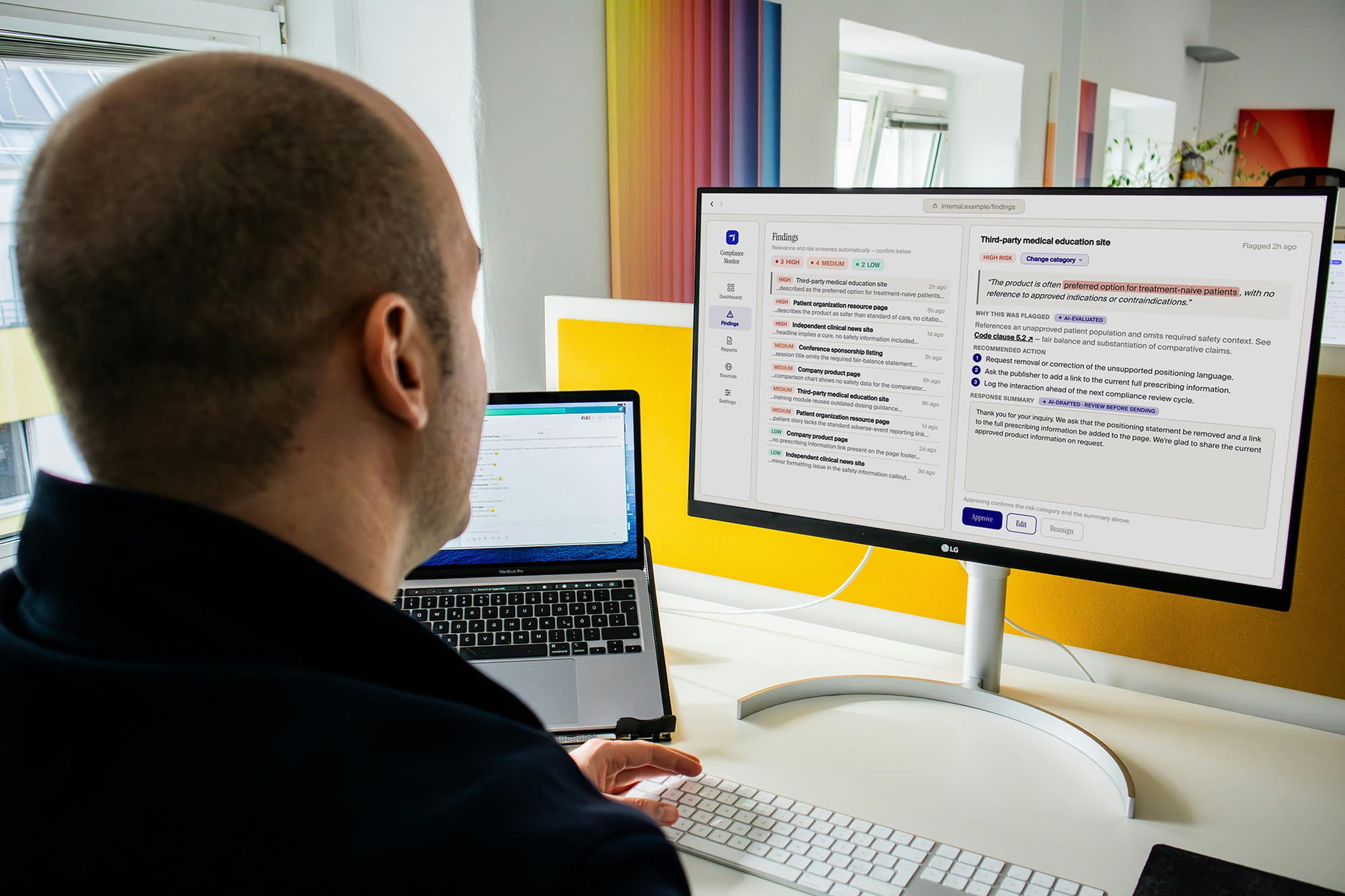 AI compliance monitoring for a UK pharma company