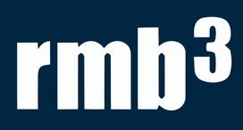Weißer Text "rmb3" auf dunkelblauem Hintergrund.