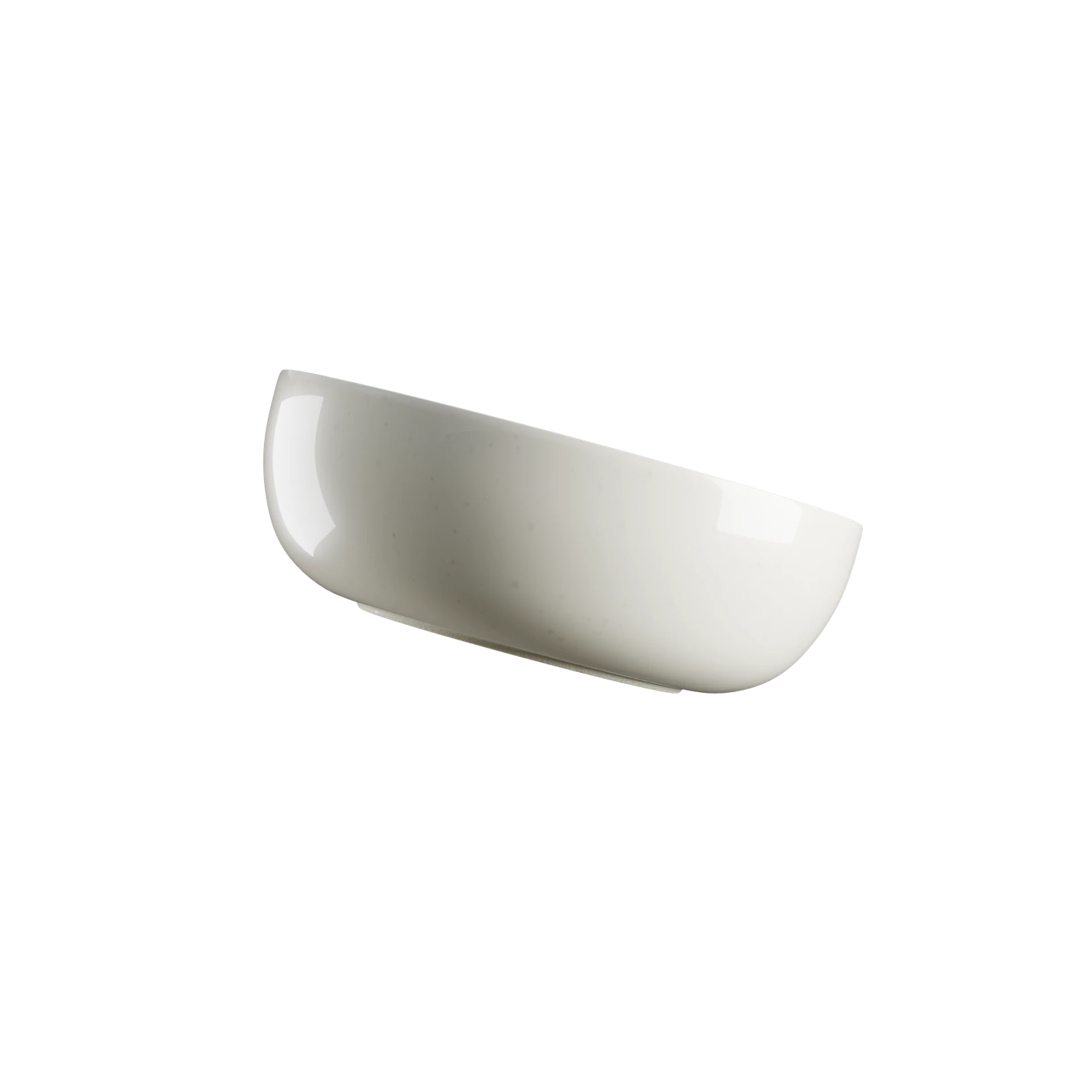 White ceramic bowl on a black background, viewed from a slight angle.