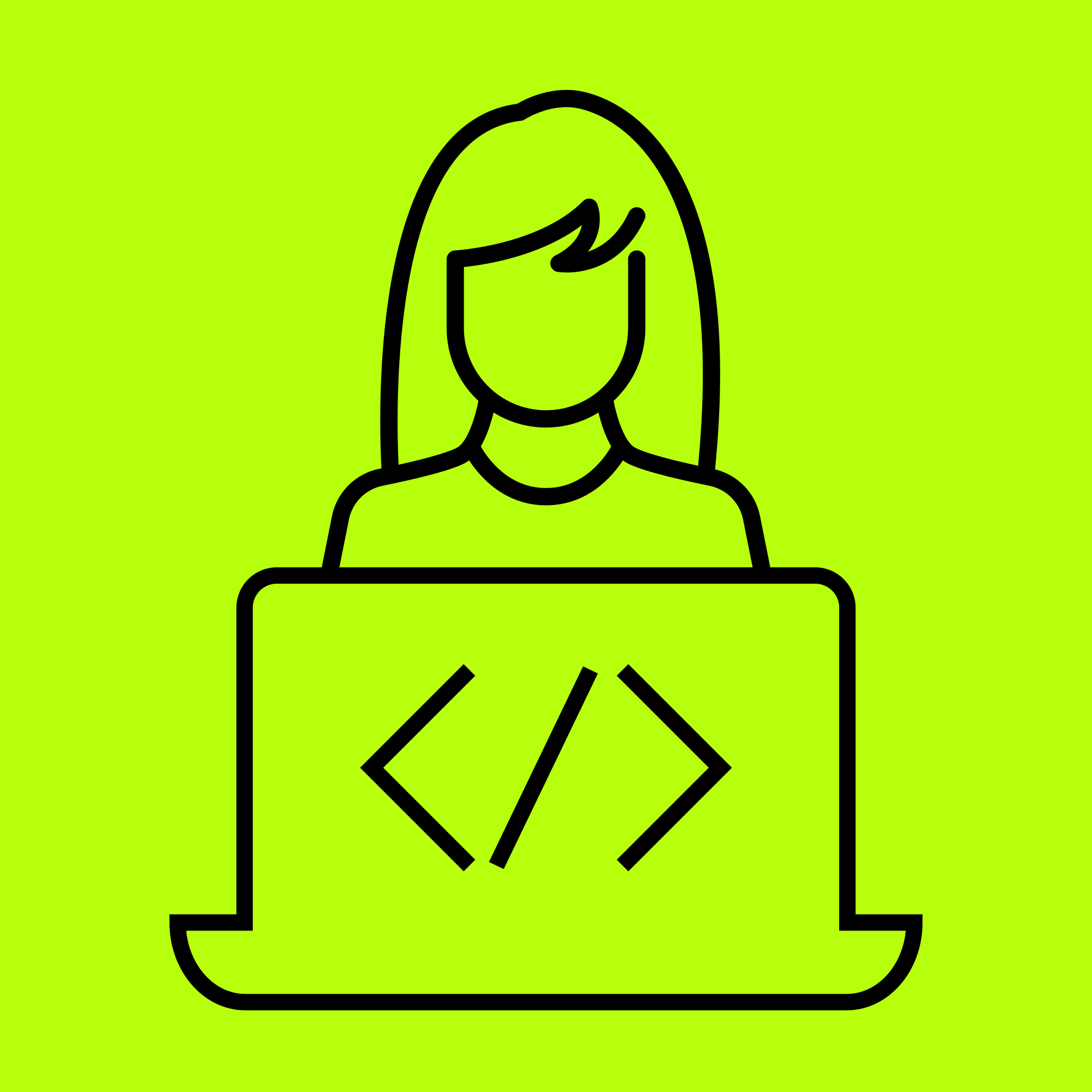 ABOUT YOU a woman sitting in front of a laptop