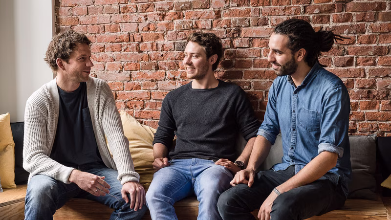 The three Co-Founders and Co-CEOs of ABOUT YOU: Sebastian Betz, Tarek Müller and Hannes Wiese