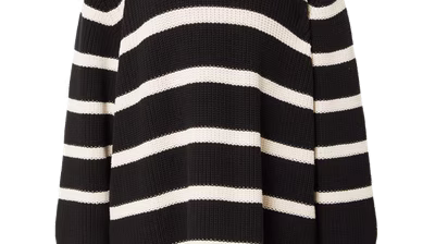 Guido Maria Kretschmer Women & Curvy Autumn/Winter 2023 pack shots - Guido-Maria-Kretschmer-Women-Curvy_AW23_Nina-jumper_black-and-white-striped_7990_9140514