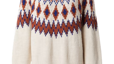 Guido Maria Kretschmer Women & Curvy Autumn/Winter 2023 pack shots - Guido-Maria-Kretschmer-Women-Curvy_AW23_Greta-jumper_ecru-blue-brown_5990_12713471