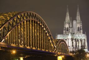 Cologne, a 2,000 year old city spanning the Rhine River, Germany,