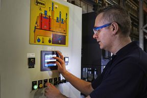 Our Ipsen Atmosphere controlled heat treatment plant being programed  