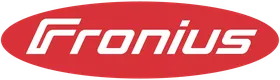 Red oval logo with white text reading "Fronius" in a stylized font.