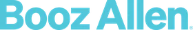 Turquoise "Booz Allen" logo on a transparent background.