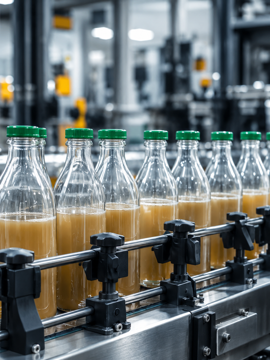 Línea de producción agroalimentaria con inspección visual automatizada para controlar la calidad de los productos.