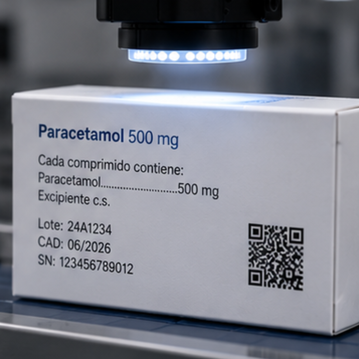 Validación automática de textos impresos, dosis y referencias en envases farmacéuticos