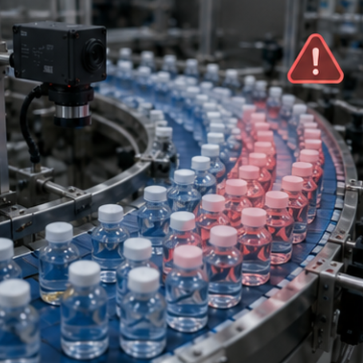Detección de acumulaciones de productos para prevenir atascos en una línea farmacéutica