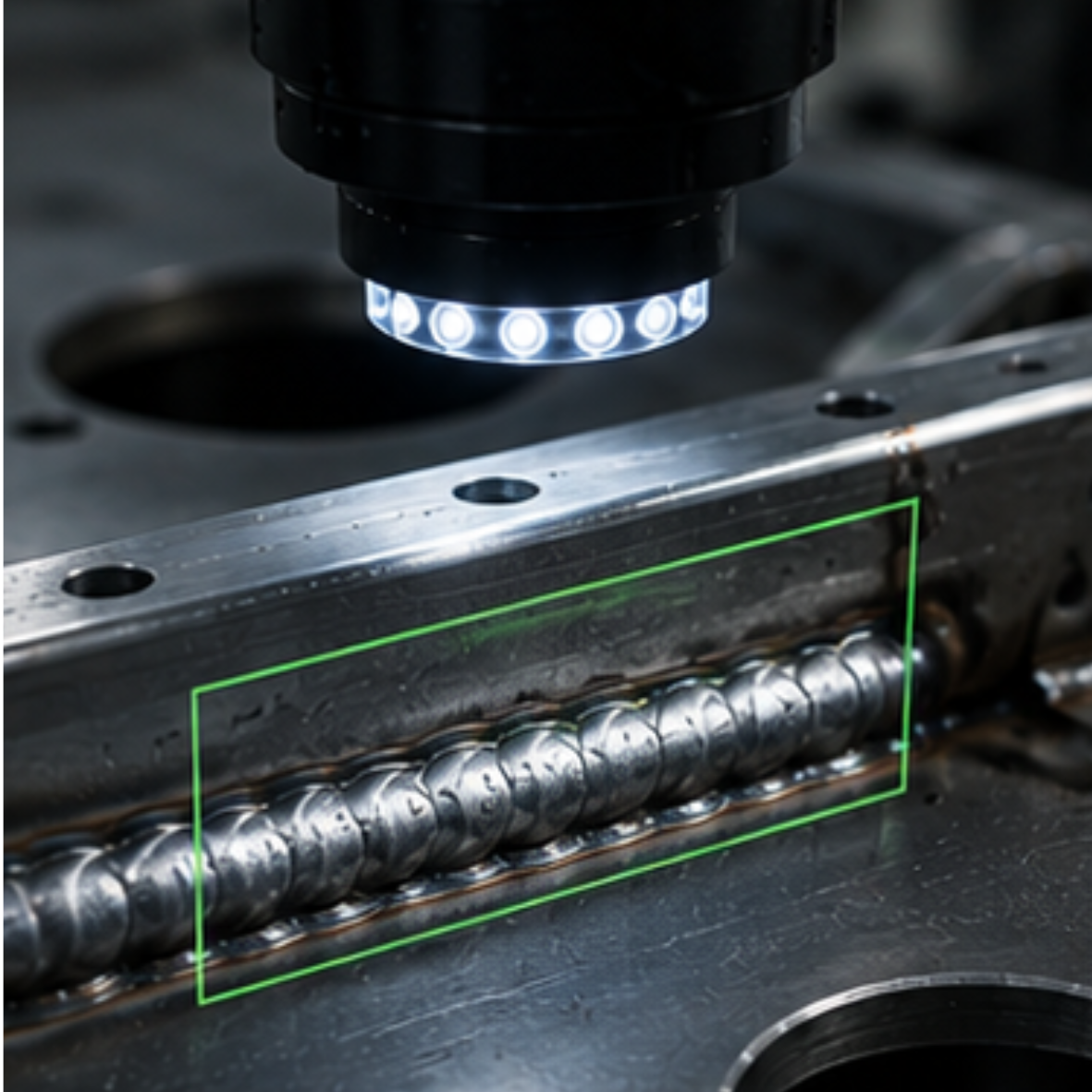Detección automática de la presencia de cordones de soldadura mediante visión artificial industrial.