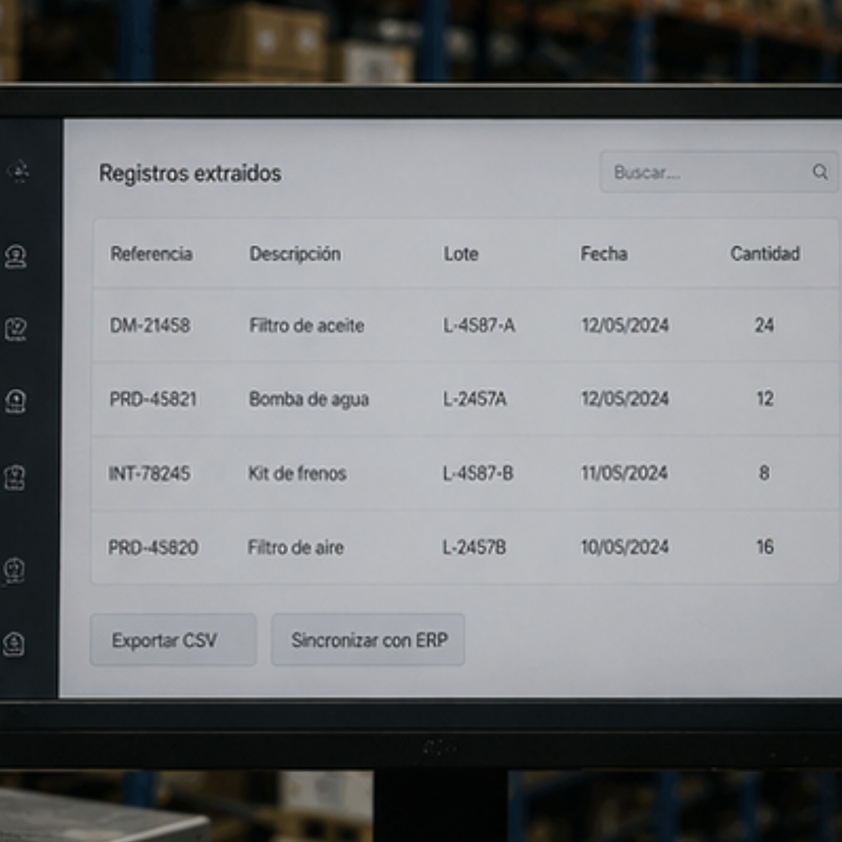 Conversión de información extraída en datos estructurados para ERP y WMS