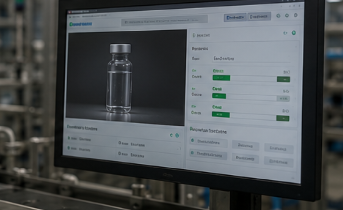 Identificación automática de viales y medicamentos mediante visión artificial durante la línea de producción.