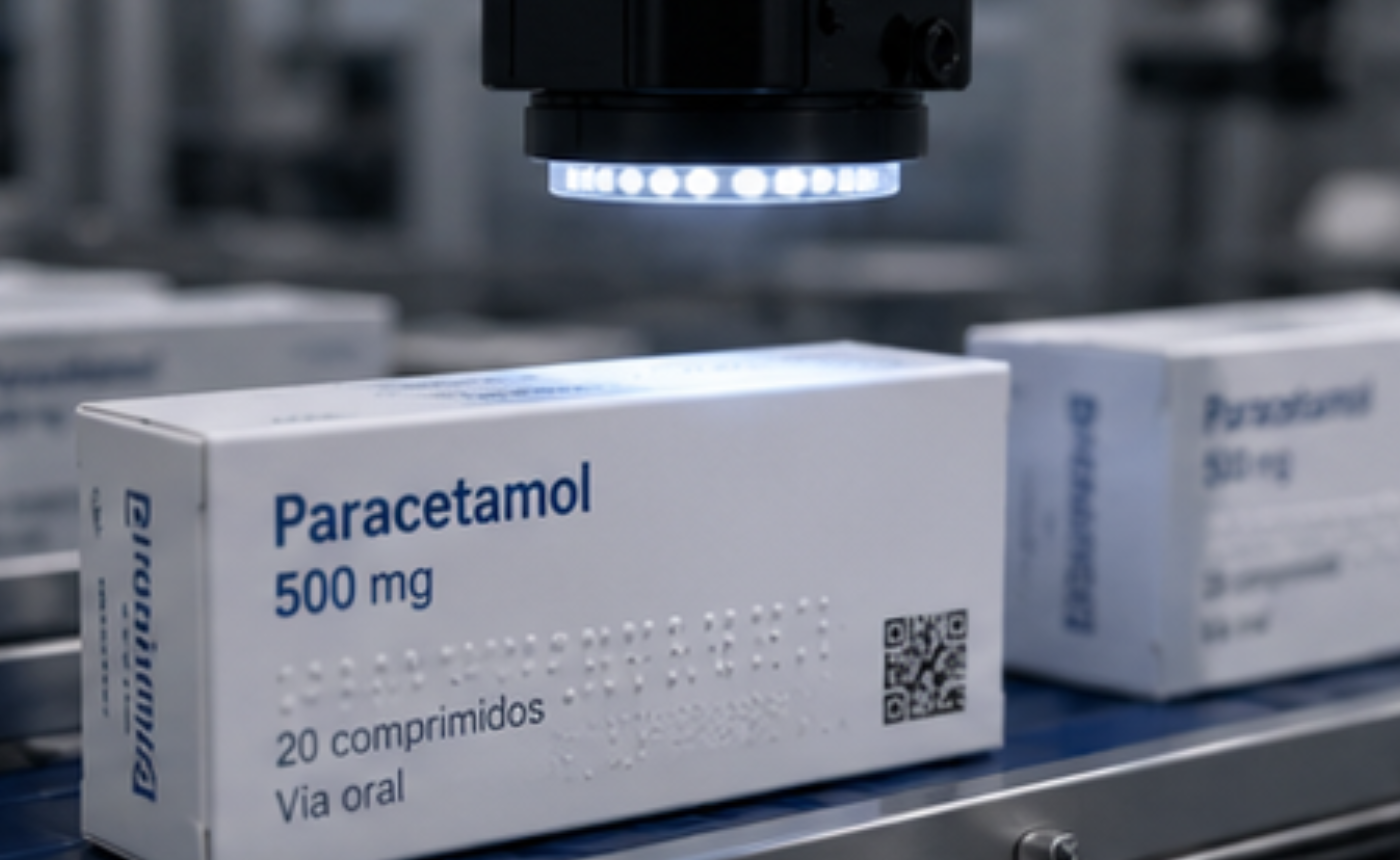 Captura de imágenes de envases farmacéuticos mediante cámaras industriales