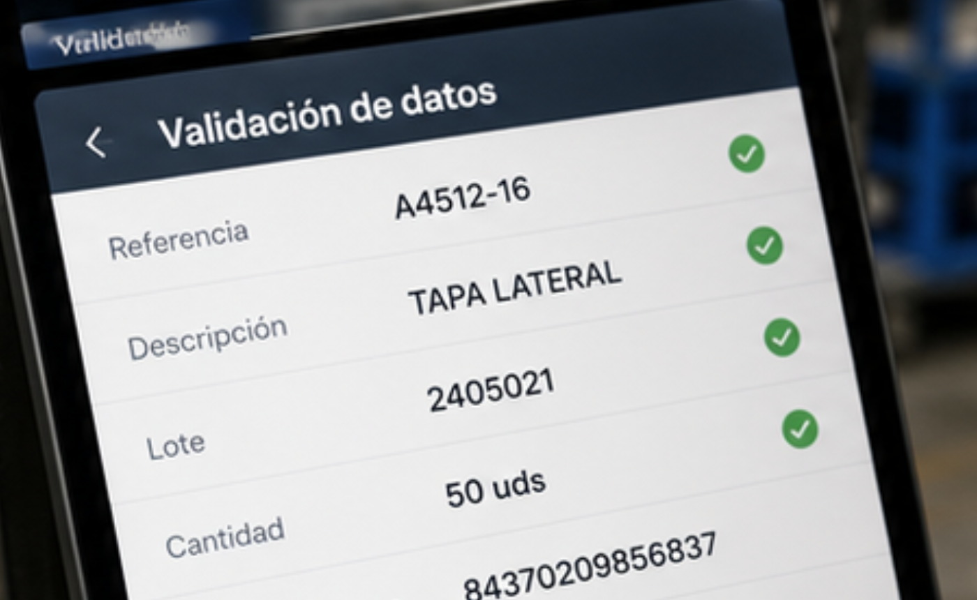 Validación automática de la información extraída de una etiqueta industrial