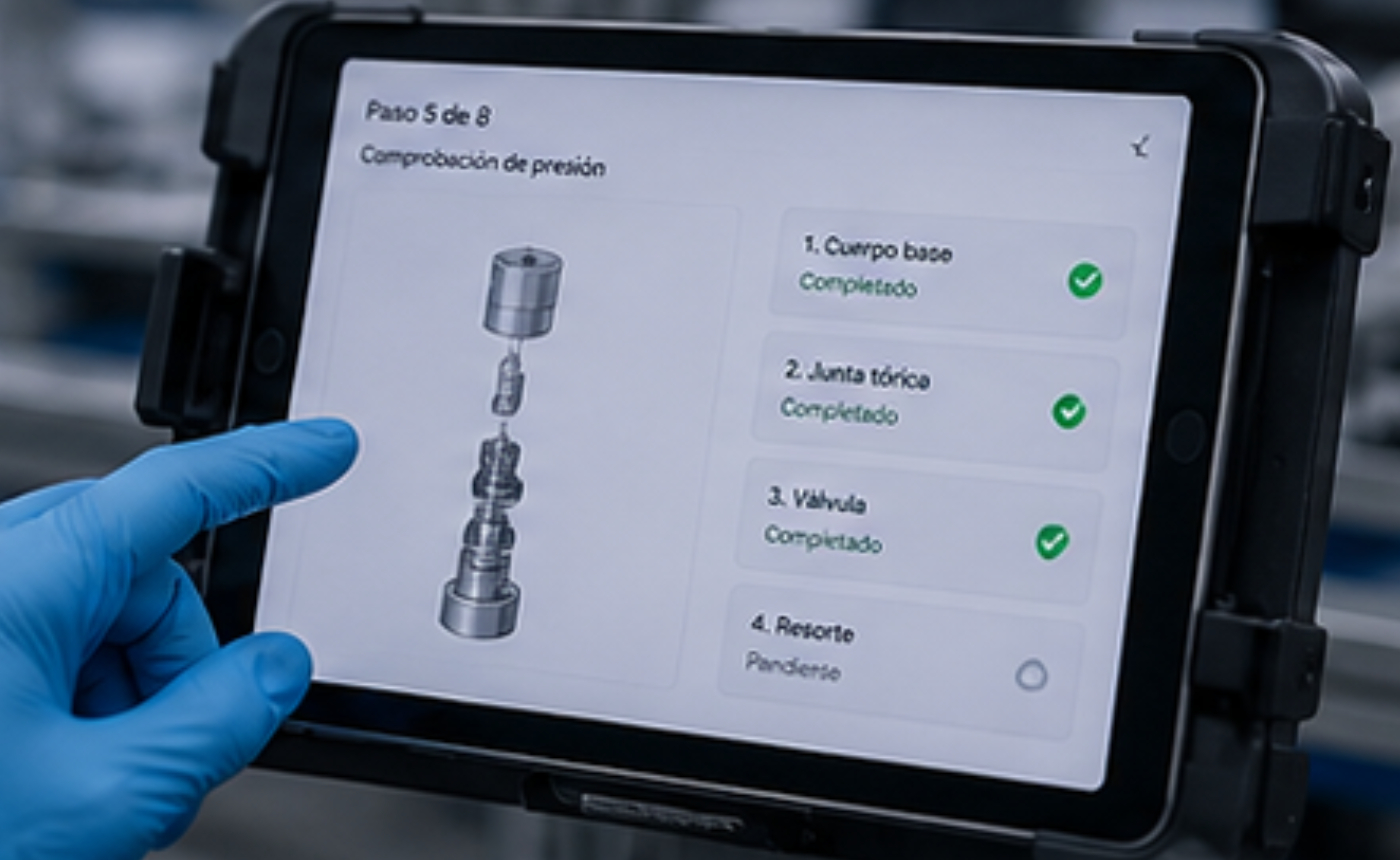 Registro automático de todas las verificaciones realizadas durante el montaje para garantizar la trazabilidad del proceso