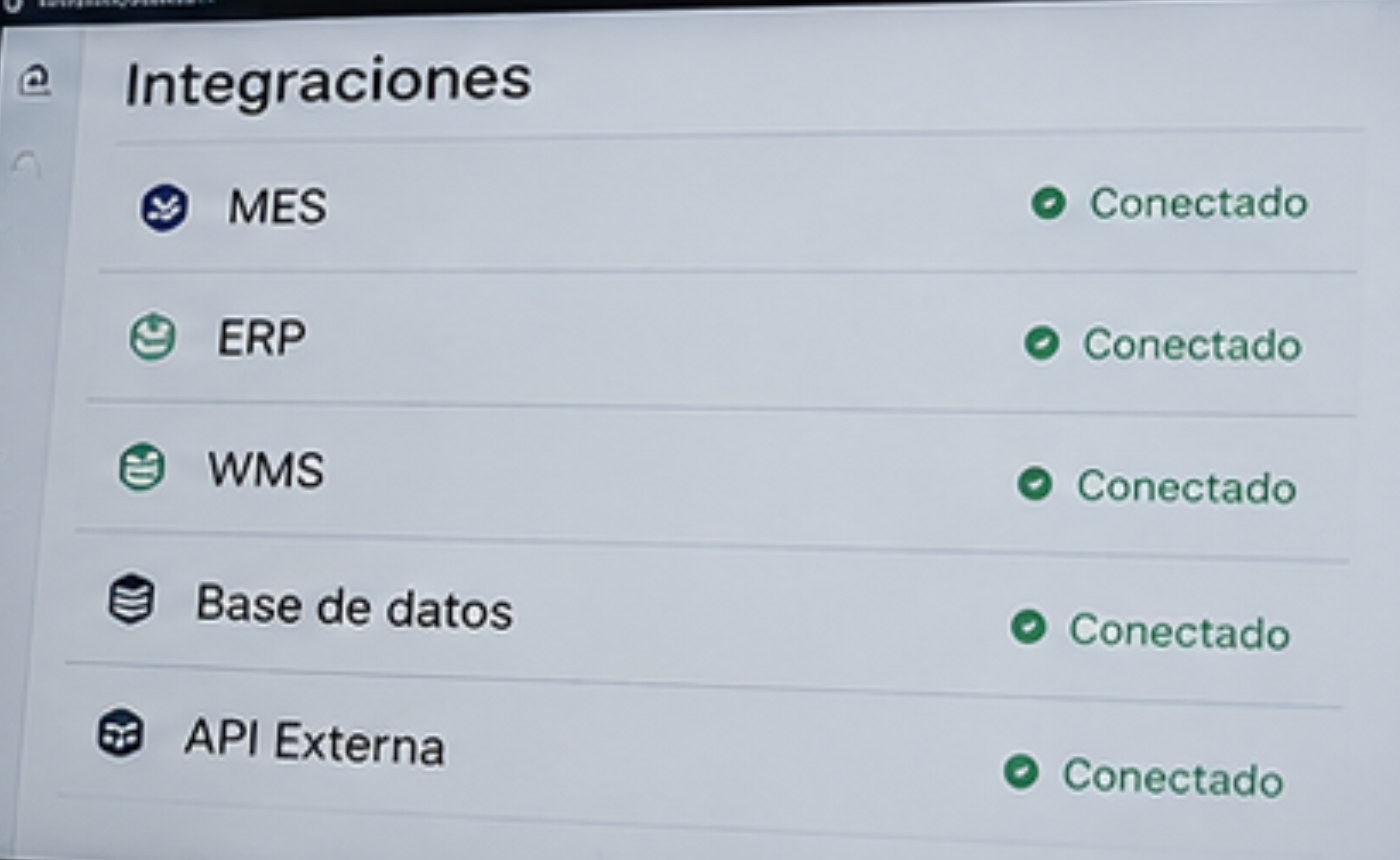 Integración automática de datos OCR con sistemas MES, ERP y WMS