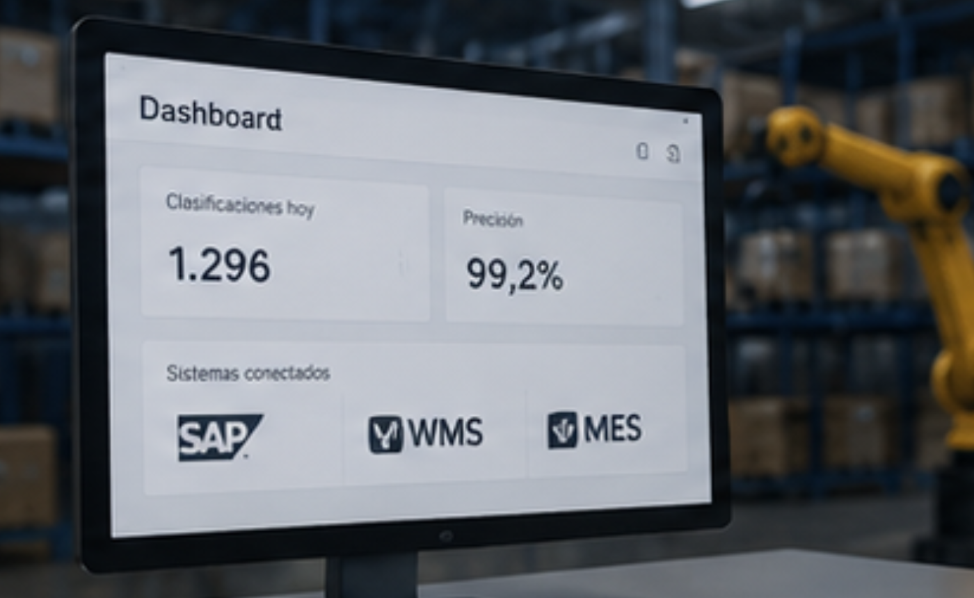 Integración de la clasificación inteligente con sistemas ERP, MES y WMS en logística